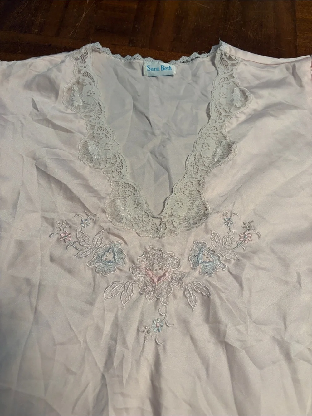 Classic Lace-Trim Pink Slip Dress or Sleep Chemise - Picture 3 of 5